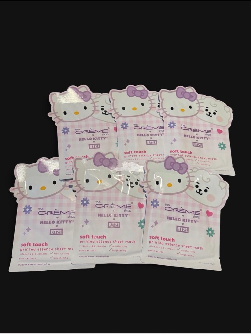 Hello Kitty Pink & Purple Soft Touch Printed Essence Sheet Masks - Multi Pack